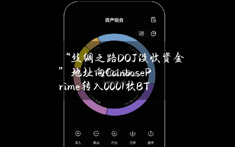 “丝绸之路DOJ没收资金”地址向CoinbasePrime转入0.001枚BTC