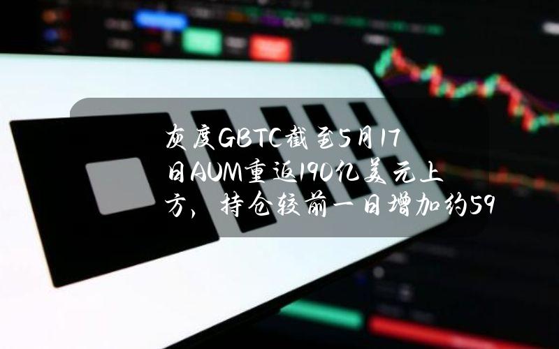 灰度GBTC截至5月17日AUM重返190亿美元上方，持仓较前一日增加约59枚BTC