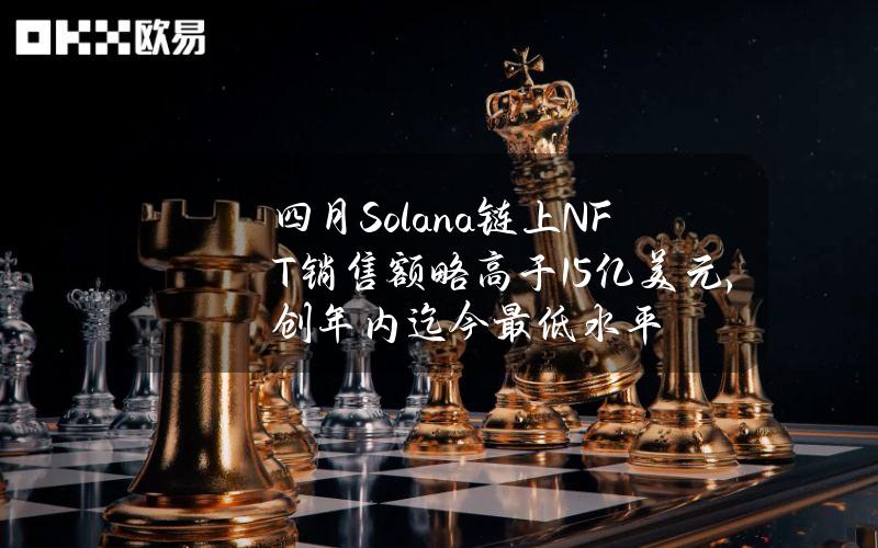 四月Solana链上NFT销售额略高于1.5亿美元，创年内迄今最低水平