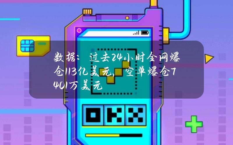 数据：过去24小时全网爆仓1.13亿美元，空单爆仓7401万美元