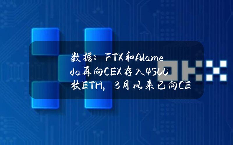 数据：FTX和Alameda再向CEX存入4500枚ETH，3月以来已向CEX存入超2万枚