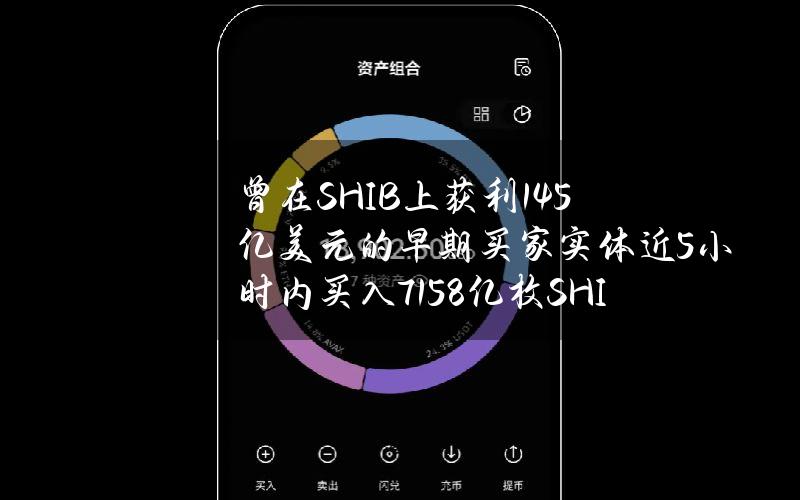 曾在SHIB上获利1.45亿美元的早期买家实体近5小时内买入7158亿枚SHIB