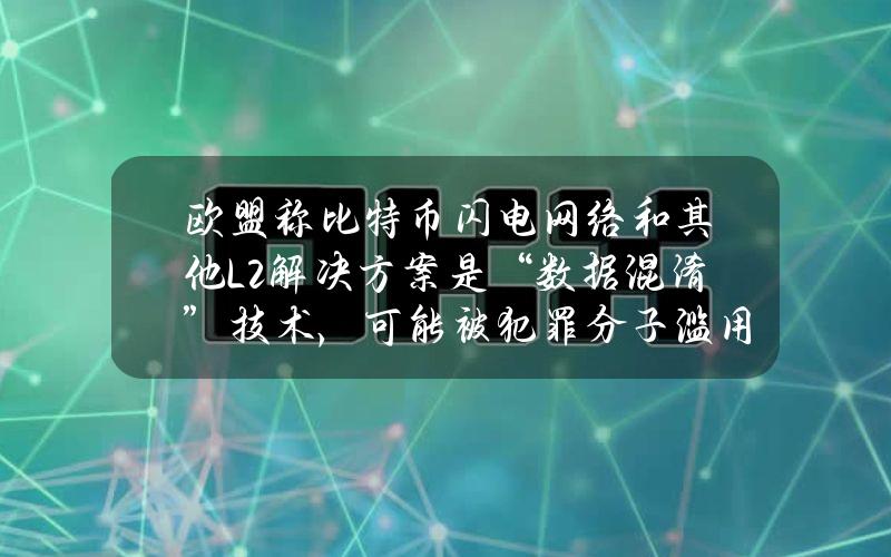 欧盟称比特币闪电网络和其他L2解决方案是“数据混淆”技术，可能被犯罪分子滥用