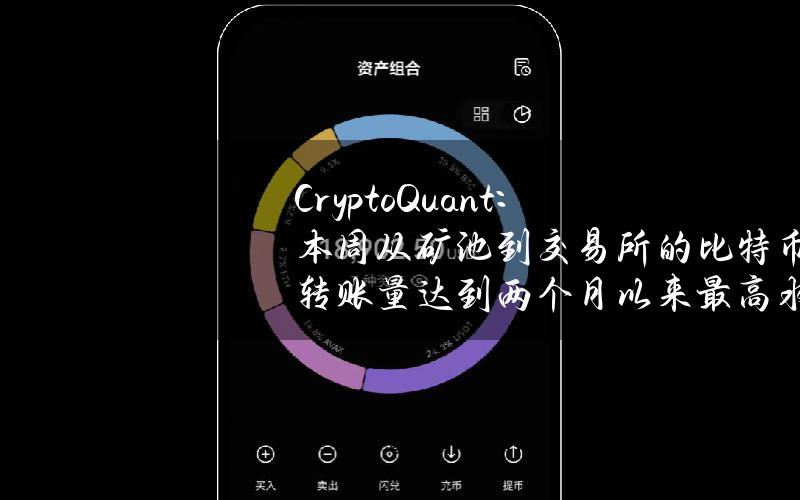 CryptoQuant：本周从矿池到交易所的比特币转账量达到两个月以来最高水平