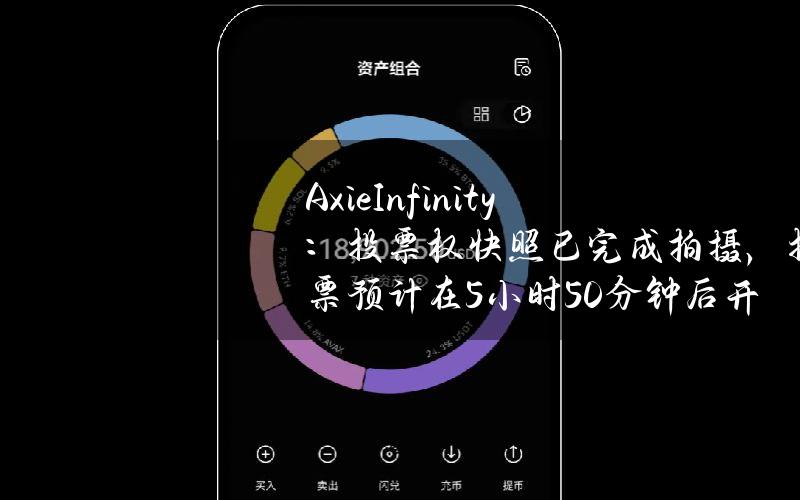 AxieInfinity：投票权快照已完成拍摄，投票预计在5小时50分钟后开始