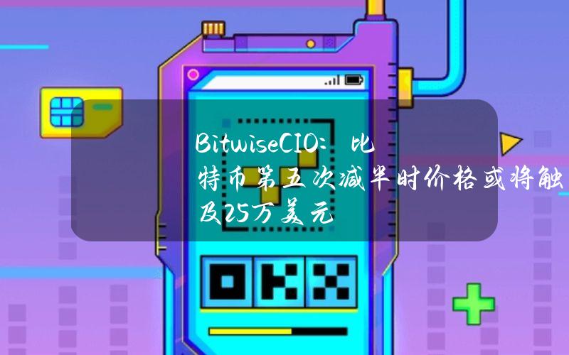 BitwiseCIO：比特币第五次减半时价格或将触及25万美元