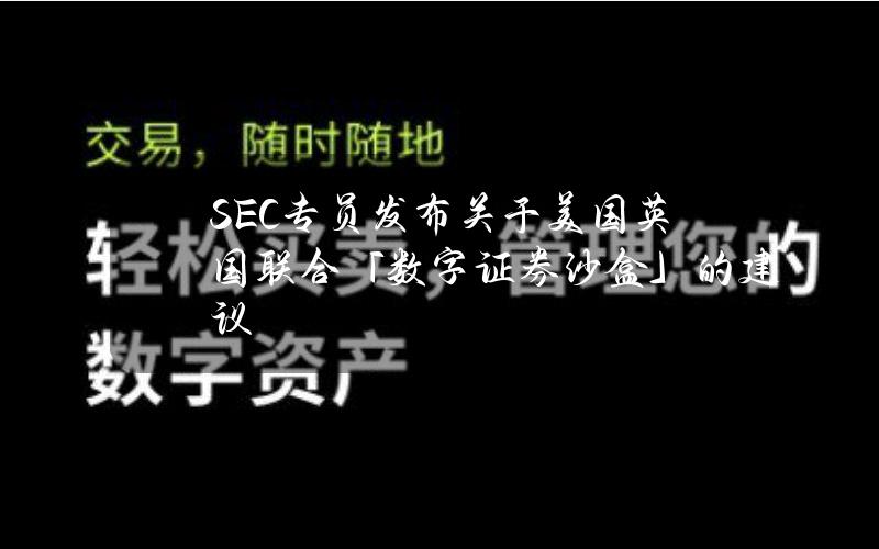 SEC专员发布关于美国英国联合「数字证券沙盒」的建议