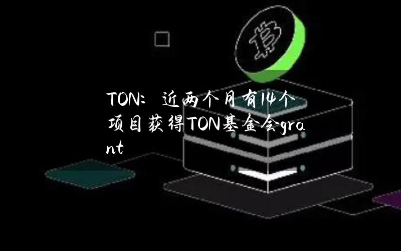 TON：近两个月有14个项目获得TON基金会grant